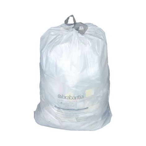 Sac poubelle 12 litres Brabantia liens coulissants blanc - paquet de 20 (1/5)