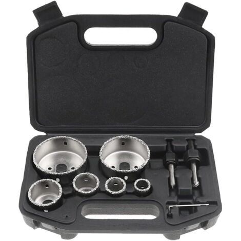 Jeu Scies de cloche Ensemble d’outils 9 pièces Perceuse Carreaux Carrelage Trépan de forage Couronne-φ22,28,35,44,68,73mm (1/5)