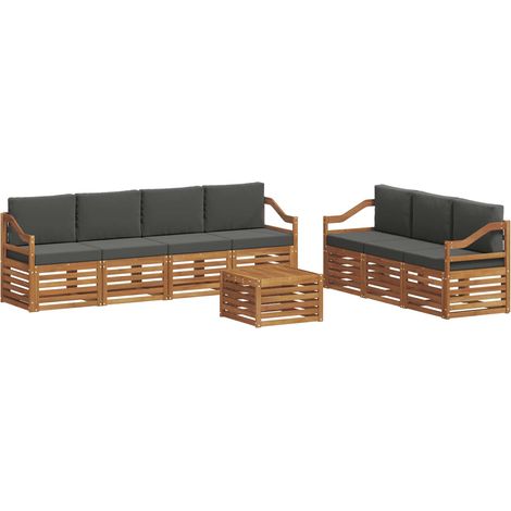 Sofagarnituren 8 stk. Natur und Anthrazit Massivholz Akazie vidaXL (1/5)