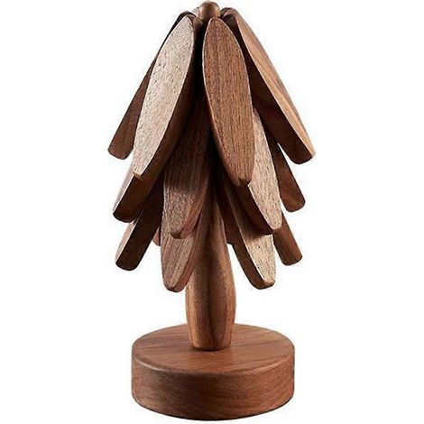 Dessous de plat en bois en forme d'arbre pour plats chauds - (1/5)