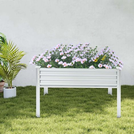 Große Kapazität Metall Hohe Gartenbett, Bepflanzungskasten mit Beinen für Gemüse / Blumenpflanzung, 120  60  80cm