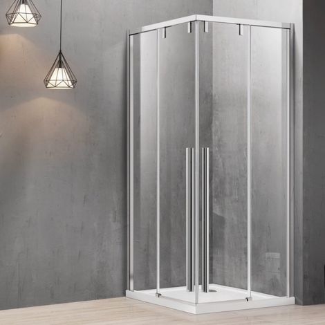 Box doccia 80x80 apertura doppio scorrevole vetro 8mm KSA1000 kamalu