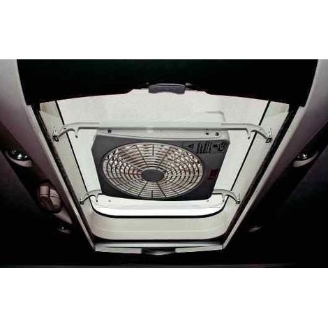 Brasseur d'air Turbo Kit 12V – Ventilateur extracteur d'air pour camping-car – Fixation télescopique adaptable 40x40 à 50x70 cm – Alimentation 12V – Fiamma