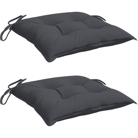 vidaXL Chair Cushions 2 pcs Anthracite 40x40x7 cm Oxford Fabric