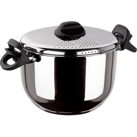 Marmite für Pasta und Gemüse - INOXIBAR - 24 cm - Siebdeckel - Edelstahl - Induktion (1/4)