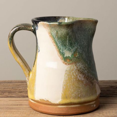 Pichet Exotique coloré émaillé en Céramique 18x14x16cm (1/5)