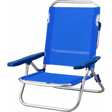 Sedia Bassa Pieghevole Alluminio Mare Campeggio Esterno Modello Riviera Blu