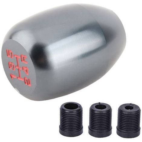 Pommeau de levier de vitesse manuel 5 vitesses pour voiture avec 3 adaptateurs 8/10/12 mm (titane) (1/4)