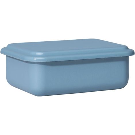 Riess contenitore smaltato con coperchio basso 15x11x5 cm blu mirtillo