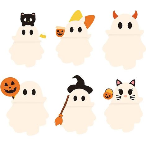Halloween Ghost Phone Buddy, adorable décoration fantôme autocollante pour téléphone, mini figurines autocollantes, jouet surprise pour tous les téléphones, décoration de bureau (1/5)