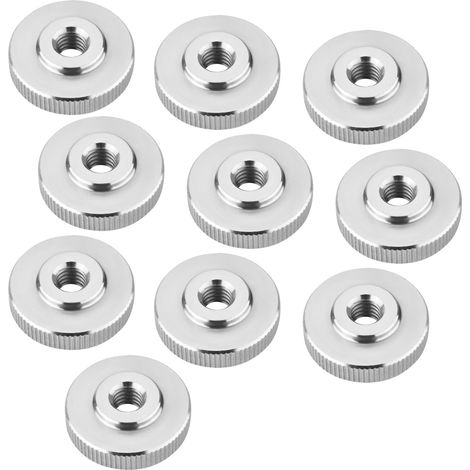 SOTECH Rändelmutter Edelstahl V2A (SS304) metrische Griffmutter mit gerändelten Seitenflächen - 10er Set M8 flache Form DIN 467