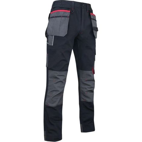 Pantaloni da lavoro con ginocchiere multitasche LMA Ore Nero 40