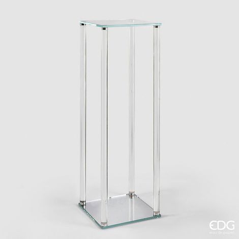 Alzata Decorativa Splendor Quadrata H78cm 25x25cm Trasparente EDG