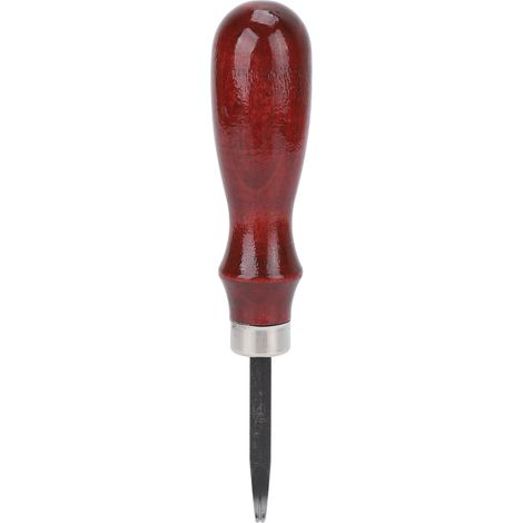 Cuir biseauteur 0,8mm acier manche en bois de santal courbé facile à bricoler rognage portable outil (1/5)