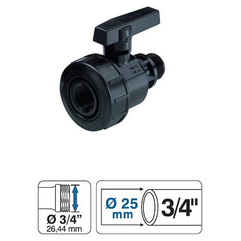 RACCORDO CONNESSIONE VALVOLA MANUALE SFUSA UNIFLEX NERO 3/4  824510