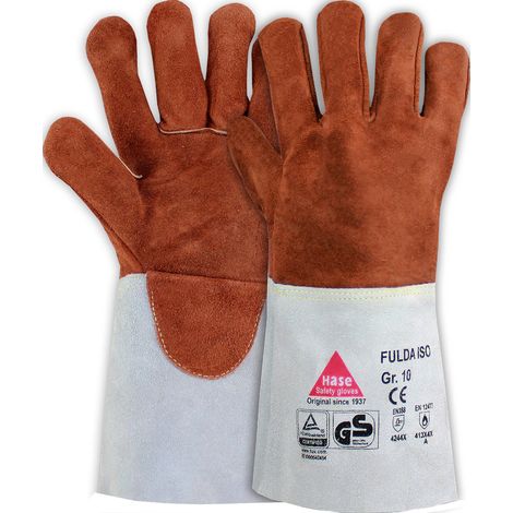 Hase Fulda-Iso Schweißerhandschuh aus Sebatanspaltleder Größe 8 6 Stk