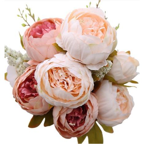 Bouquet De Fleurs De Soie De Pivoine Artificielle Vintage Décoration De Mariage À La Maison (1/4)