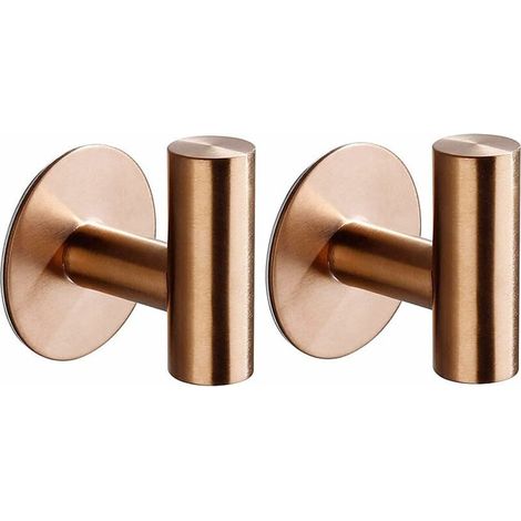 (Oro rosa) 2 pezzi ganci adesivi da parete per bagno, ganci per asciugamani da cucina, ganci per quadri senza foratura, ganci autoadesivi per asciugamani da bagno in acciaio inossidabile