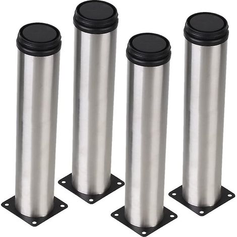 Meuble de cuisine argenté 50 x 250 mm avec pieds métalliques réglables, table de cuisine en acier inoxydable (1/5)