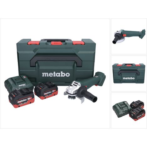 Metabo W 18 7-125 amoladora angular sin cable 18 V 125 mm + 2x batería recargable 5,5 Ah + cargador + metaBOX