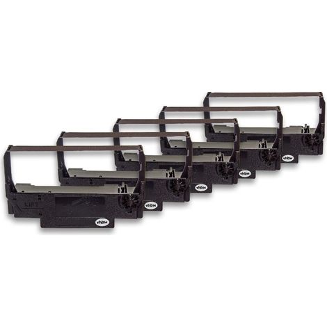 vhbw 5x Ribbon Cartridge compatible with Epson M 188 D, ERC 34, ERC 30, ERC 38, M 188 A, M 188 B Dot Matrix, Receipt Printer - Black Ink Ribbon