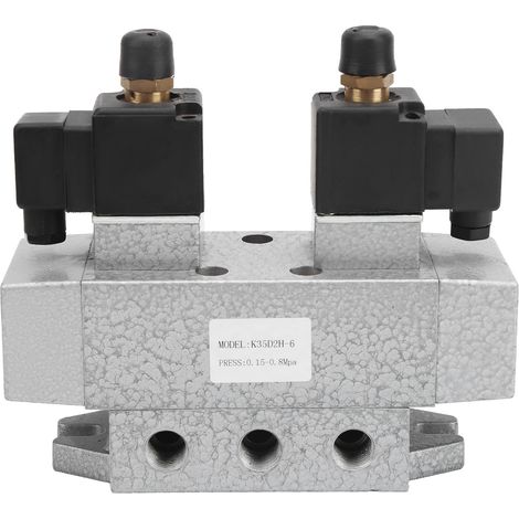 Électrovanne pneumatique 3 positions 5 voies à double commande électrique G1/8in K35D2H-6DC12V (1/5)