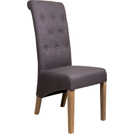 Silla de madera tapizada gris 44x58x48/107