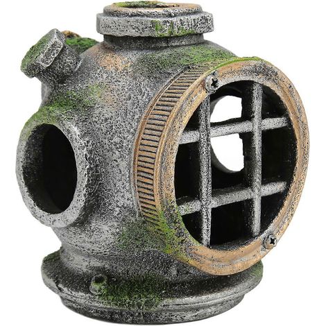 Aquarium-Helm-Versteck aus Kunstharz, ungiftiger Fischunterschlupf, künstliches Ornament für Süß- und Meerwasseraquarien, dekoratives Fischhaus (1/5)