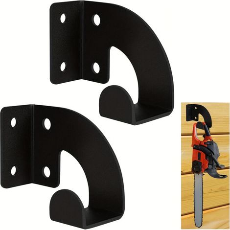 Set mit 2 Kettensägenhaltern – Wandmontage für Kettensägen, Metallaufbewahrung für Werkstatt, Garage und Gartengeräte (1/4)
