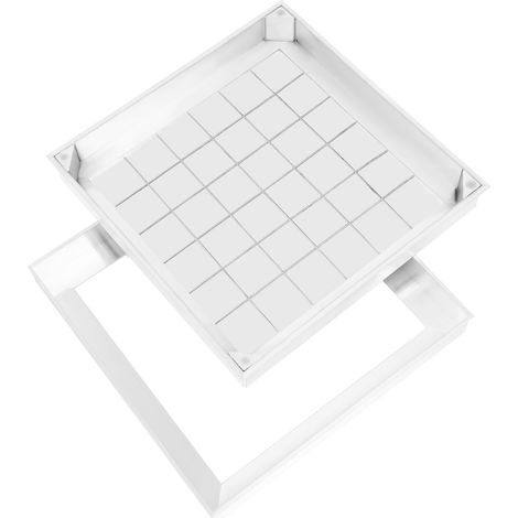 Couvercle de regard en aluminium 50 x 50 x 5,5 cm Couvercle de regard encastré en aluminium avec cadre A15 Couvercle de conduit carré en plâtre Couvercle d'inspection invisible pour l'intérieur et l'e (1/5)