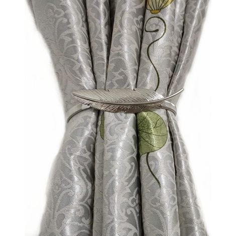 Dekorative Gardinenhalter, silberfarben, 2 Stück, verstellbar, aus Metall