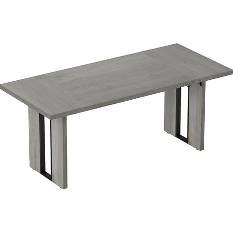 Tavolo da Pranzo in Stile Industriale 180x80x75 cm fino a 8 Persone in Legno e Acciaio Grigio (1/5)