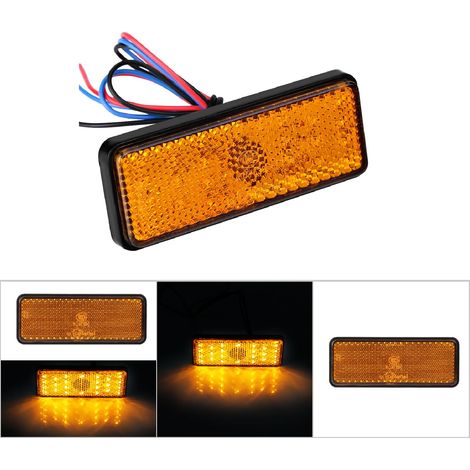 Feux arrière LED rectangulaires universels pour moto scooter, feu stop ambre, clignotant, éclairage plaque, 12V, étanche, 2 pièces (1/4)