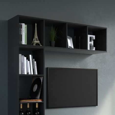 Scaffale Ludus, Nero, 142.5 x 36.2 cm, Vicco
