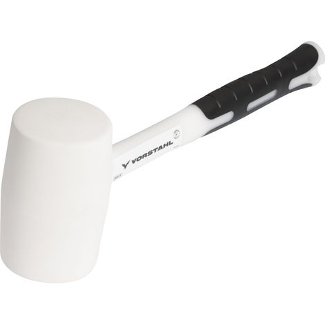 Marteau à paver en caoutchouc blanc pour Cubes, manche en fibre de verre 450g Vorstahl (1/4)