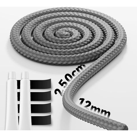 Cordon d'étanchéité de four de 2,5 m incl. colle,Cordon d'étanchéité de tube de four pour cordon de cheminée en fibre de verre ignifuge,Réparation de cheminée de taille 12mm (1/5)