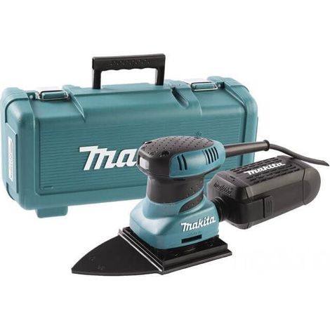 Makita – Ponceuse triangulaire 200W – Base triangulaire pour accès aux coins – Faible vibration et bruit – Aspiration des poussières intégrée