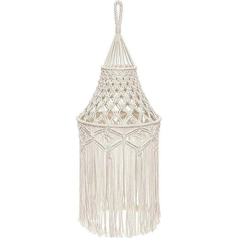 Cette suspension à abat-jour tissé à la main convient aux bureaux, chambres, salons, chambres d'enfants, dortoirs et à une décoration intérieure de style bohème. (1/5)