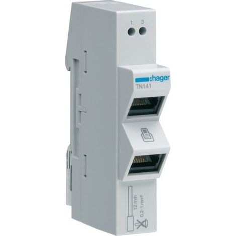Rép. Tél. 2 sorties RJ45 - SYSTEMES VDI HAGER TN141 (1/3)