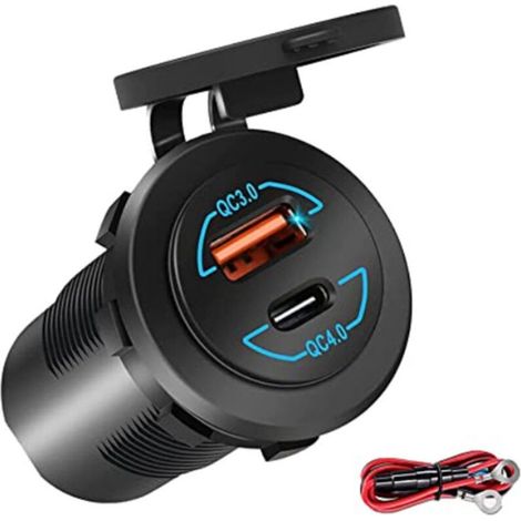 Charge rapide 4.0 PD QC 3.0 chargeur de voiture USB prise USB chargeur rapide pour voiture, bateau, camion (1/4)
