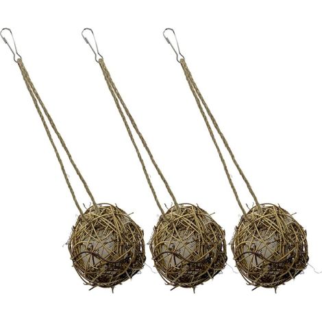 Lot de 3 jouets à mâcher pour oiseaux, jouets à déchirer, jouets à suspendre pour cage de perroquet, jouets à glisser pour perruches calopsittes et petits oiseaux. (1/5)