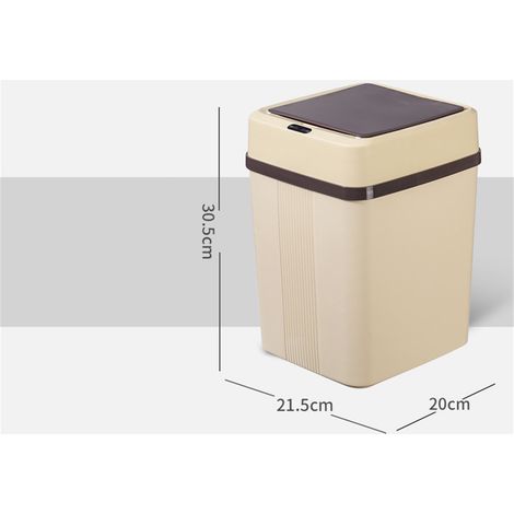 Neuer intelligenter Sensor-Abfalleimer für Küche, Bad und WC, automatischer Deckel, Modell LT-1001, beige, Einzelmodus, 12 l, langlebige Batterien (1/3)