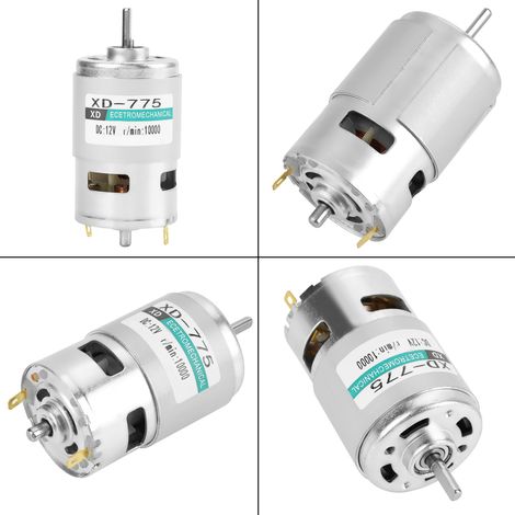 Moteur CC à balais à double roulement à billes haute vitesse et faible bruit XD-775 12V (12V 10000 tr/min) (1/5)