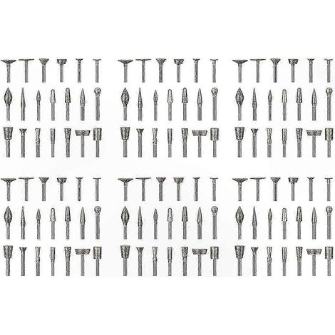 Ensemble de 120 têtes de meulage diamantées, adapté à la sculpture et au polissage de la pierre, avec des broches de 1/8 pouce, adaptées aux accessoires d'outils rotatifs. (1/5)