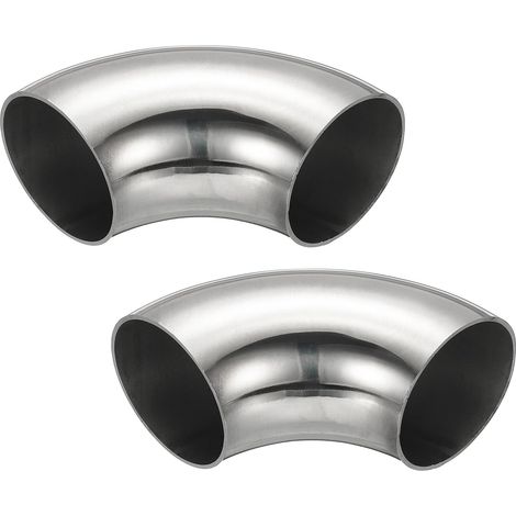 2pcs Coude En Acier Tuyau Coudé en Acier Inoxydable à 90° 48mm OD (1/5)