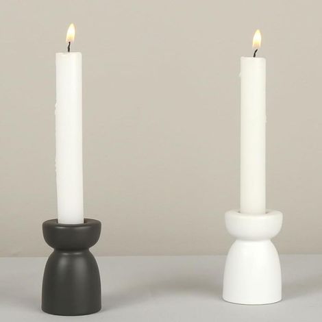 Lot de 2 bougeoirs céramique style minimaliste coniques décoratifs dîner anniversaire (1/5)