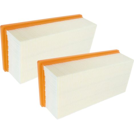 vhbw Set de 2x Filtro plisado plano compatible con Kärcher NT 65/2 Eco aspiradora industrial, aspiradora seco y húmedo - Elemento filtrante