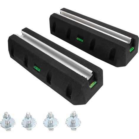 Floor Console, Air Conditioner and Heat Pump Cushioning Base, Anti-Vibration Rubber Feet with Spirit Level, UV Resistant, Max Load 400 kg (450 mm), Black (1/5)