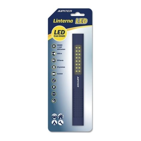 Jupiter torcia de lavoro de barra multiled 100lm - con magnete  resistenza ip44 - funziona con 4 batterie aaa (non incluse) - colore blu