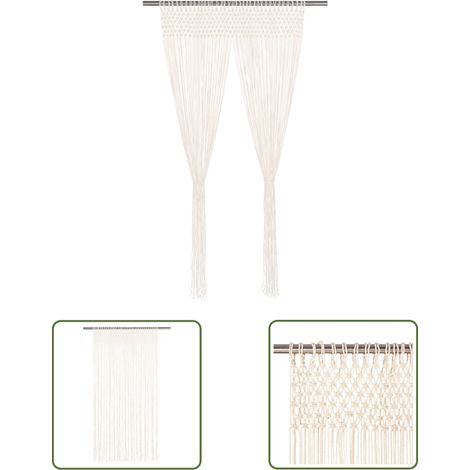 INLIFE Rideau en macramé 140x240 cm Coton (1/3)